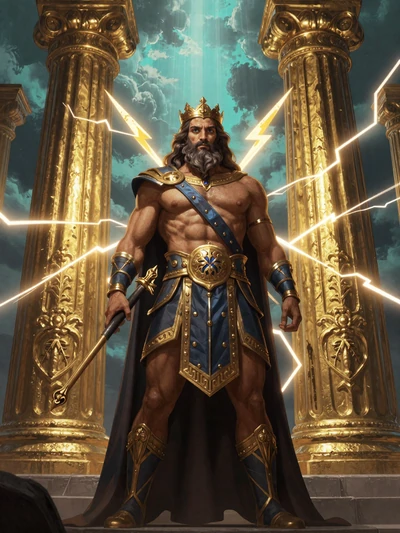 Gates of Olympus Slot Cover - Zeus zwischen goldenen S&auml;ulen mit Blitzschlag - Pragmatic Play Online Slot bei Cleobetra Casino